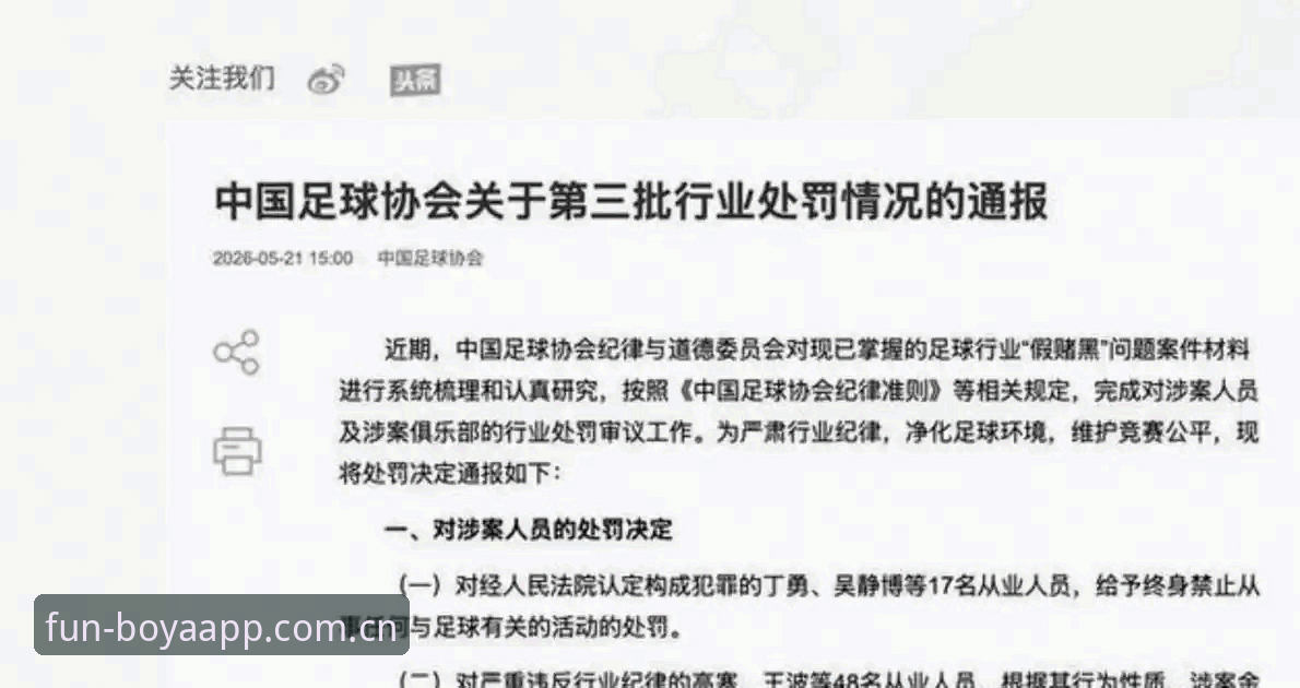 中国足协第三批禁足名单深度解析：从处罚案例看体育诚信维护教程
